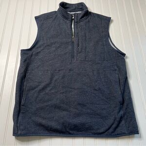 Duluth Trading Co Men's Threshold Fleece 1/4 Zip Vest Mens Large Blue 915